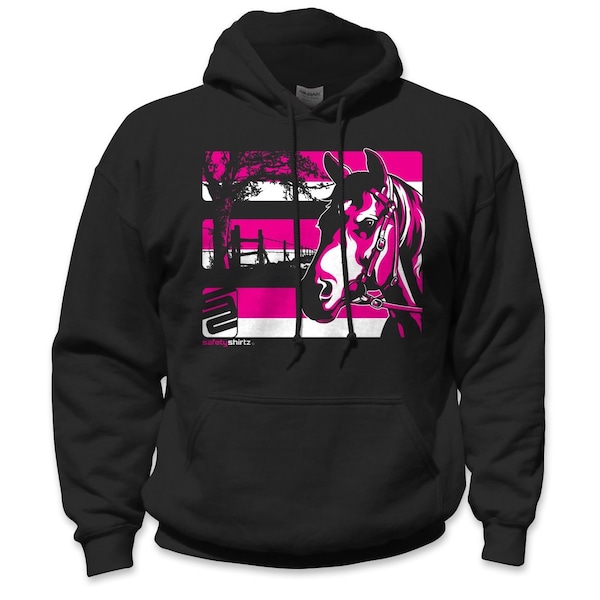 Horse High Visibility Hoodie, Black, 3XL